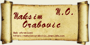 Maksim Orabović vizit kartica